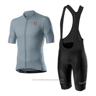 2020 Maillot Cyclisme Castelli Gris Manches Courtes et Cuissard