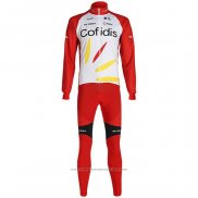 2020 Maillot Cyclisme Cofidis Blanc Rouge Manches Longues et Cuissard