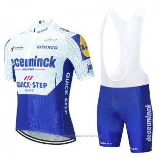 2020 Maillot Cyclisme Deceuninck Quick Step Blanc Azul Manches Courtes et Cuissard(1)