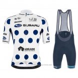2020 Maillot Cyclisme Subaru Lider Blanc Bleu Manches Courtes et Cuissard