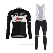 2020 Maillot Cyclisme Trek Segafredo Noir Blanc Manches Longues et Cuissard