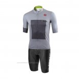 2021 Maillot Cyclisme Castelli Gris Blanc Manches Courtes et Cuissard(5)