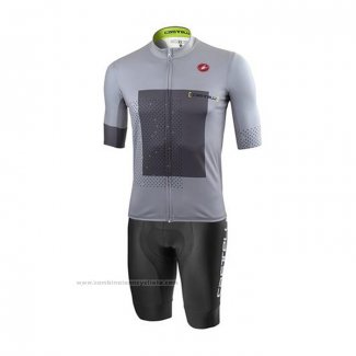 2021 Maillot Cyclisme Castelli Gris Blanc Manches Courtes et Cuissard(5)