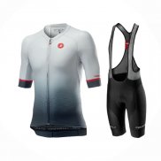 2021 Maillot Cyclisme Castelli Noir Gris Blanc Manches Courtes et Cuissard