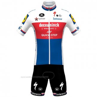 2021 Maillot Cyclisme Deceuninck Quick Step Champion Republique Tcheque Manches Courtes et Cuissard