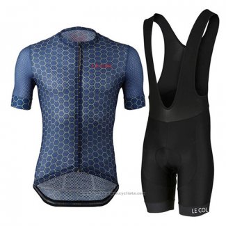 2021 Maillot Cyclisme Le Col Profond Bleu Manches Courtes et Cuissard