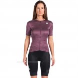 2023 Maillot Cyclisme Femme Sportful Lumiere Violet Manches Courtes et Cuissard