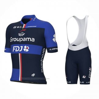 2023 Maillot Cyclisme Groupama-FDJ Bleu Manches Courtes et Cuissard