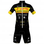 2023 Maillot Cyclisme Lotto-kern Haus Noir Jaune Manches Courtes Et Cuissard