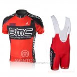 2010 Maillot Cyclisme BMC Rouge Manches Courtes et Cuissard