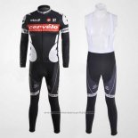 2010 Maillot Cyclisme Castelli Cervelo Blanc et Noir Manches Longues et Cuissard