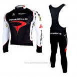 2010 Maillot Cyclisme Pinarello Noir et Blanc Manches Longues et Cuissard