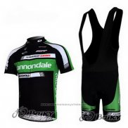 2011 Maillot Cyclisme Cannondale Noir et Vert Manches Courtes et Cuissard