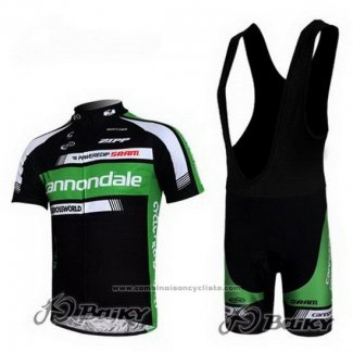 2011 Maillot Cyclisme Cannondale Noir et Vert Manches Courtes et Cuissard