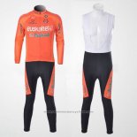 2011 Maillot Cyclisme Euskalte Orange Manches Longues et Cuissard