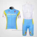 2012 Maillot Cyclisme Astana Bleu Clair Manches Courtes et Cuissard