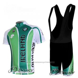 2012 Maillot Cyclisme Irlande Blanc et Vert Manches Courtes et Cuissard