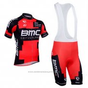 2013 Maillot Cyclisme BMC Noir et Rouge Manches Courtes et Cuissard