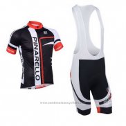 2013 Maillot Cyclisme Pinarello Noir et Rouge Manches Courtes et Cuissard