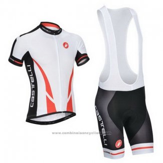 2014 Maillot Cyclisme Castelli Blanc Manches Courtes et Cuissard