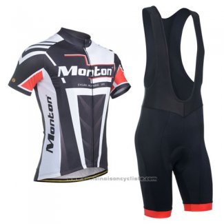 2014 Maillot Cyclisme Monton Noir Blanc Manches Courtes et Cuissard