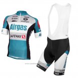 2015 Maillot Cyclisme D3 Devo Airgas Bleu et Noir Manches Courtes et Cuissard