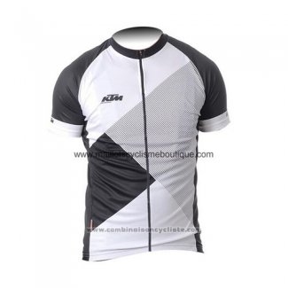 2015 Maillot Cyclisme Ktm Blanc et Noir Manches Courtes et Cuissard