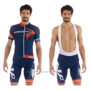 2015 Maillot Cyclisme Pinarello Rouge et Bleu Manches Courtes et Cuissard