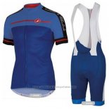 2016 Maillot Cyclisme Castelli Bleu Manches Courtes et Cuissard