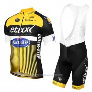 2016 Maillot Cyclisme Etixx Quick Step Jaune et Noir Manches Courtes et Cuissard