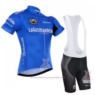 2016 Maillot Cyclisme Giro d'Italia Bleu et Blanc Manches Courtes et Cuissard