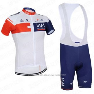 2016 Maillot Cyclisme IAM Rouge et Bleu Manches Courtes et Cuissard