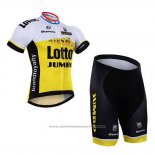 2016 Maillot Cyclisme Lotto NL Jumbo Blanc et Jaune Manches Courtes et Cuissard