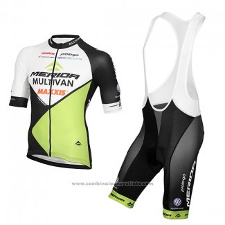 2016 Maillot Cyclisme Multivan Merida Vert et Blanc Manches Courtes et Cuissard