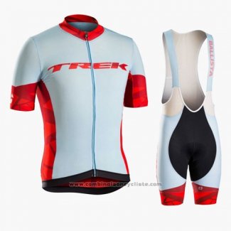 2016 Maillot Cyclisme Trek Bontrager Bleu et Rouge Manches Courtes et Cuissard