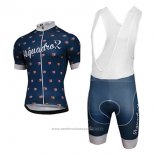 2017 Maillot Cyclisme Aquadro Lollipop Bleu Manches Courtes et Cuissard