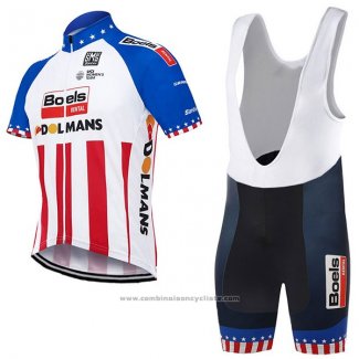 2017 Maillot Cyclisme Boels Dolmans Champion Etats-Unis Manches Courtes et Cuissard