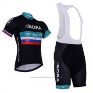 2017 Maillot Cyclisme Bora Hansgrohe Noir Manches Courtes et Cuissard