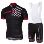 2017 Maillot Cyclisme Castelli Noir Manches Courtes et Cuissard