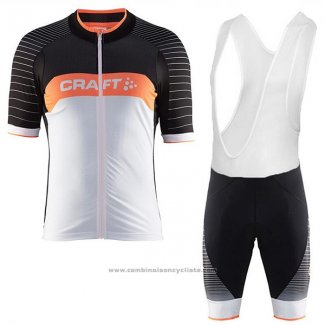 2017 Maillot Cyclisme Craft Gris et Noir Manches Courtes et Cuissard