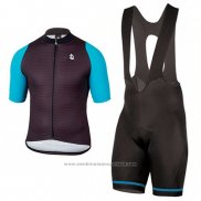 2017 Maillot Cyclisme Etxeondo Neo Noir et Bleu Manches Courtes et Cuissard