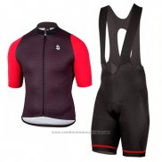 2017 Maillot Cyclisme Etxeondo Neo Noir et Rouge Manches Courtes et Cuissard