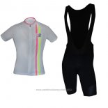 2017 Maillot Cyclisme Femme Biemme Blanc Manches Courtes et Cuissard