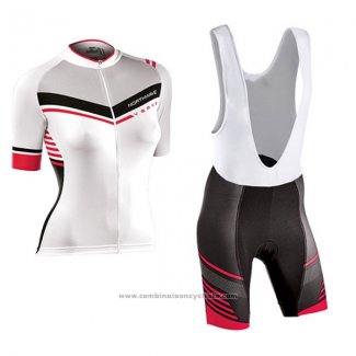 2017 Maillot Cyclisme Femme Northwave Blanc Manches Courtes et Cuissard