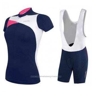 2017 Maillot Cyclisme Femme RH+ Bleu Manches Courtes et Cuissard