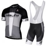 2017 Maillot Cyclisme Nalini Artico Gris et Noir Manches Courtes et Cuissard