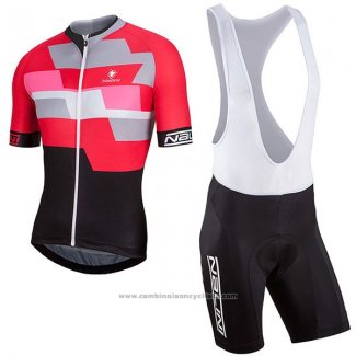 2017 Maillot Cyclisme Nalini Cervino Rouge et Noir Manches Courtes et Cuissard