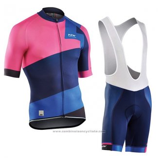 2017 Maillot Cyclisme Northwave Extreme Rouge et Bleu Manches Courtes et Cuissard