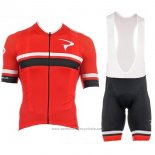 2017 Maillot Cyclisme Pinarello Rouge Manches Courtes et Cuissard