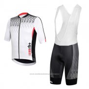 2017 Maillot Cyclisme RH+ Gris et Blanc Manches Courtes et Cuissard